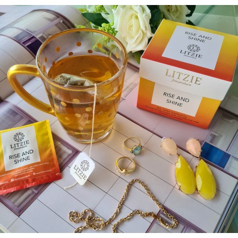 CANECA  DE CHÁ DOTS DOURADA